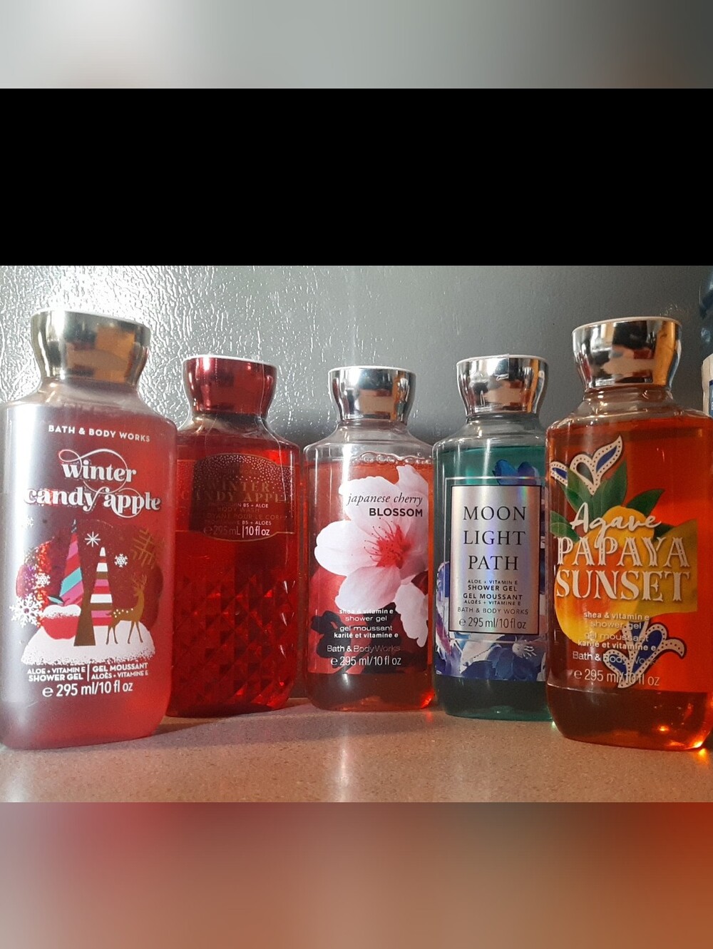 5 Full Size Assorted Bath & Body Works Assorted Body Washes/Shower Gels
